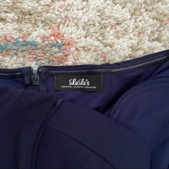 Lulu’s Ladylove Strapless Mermaid Dress in Navy - Picture 4 of 7